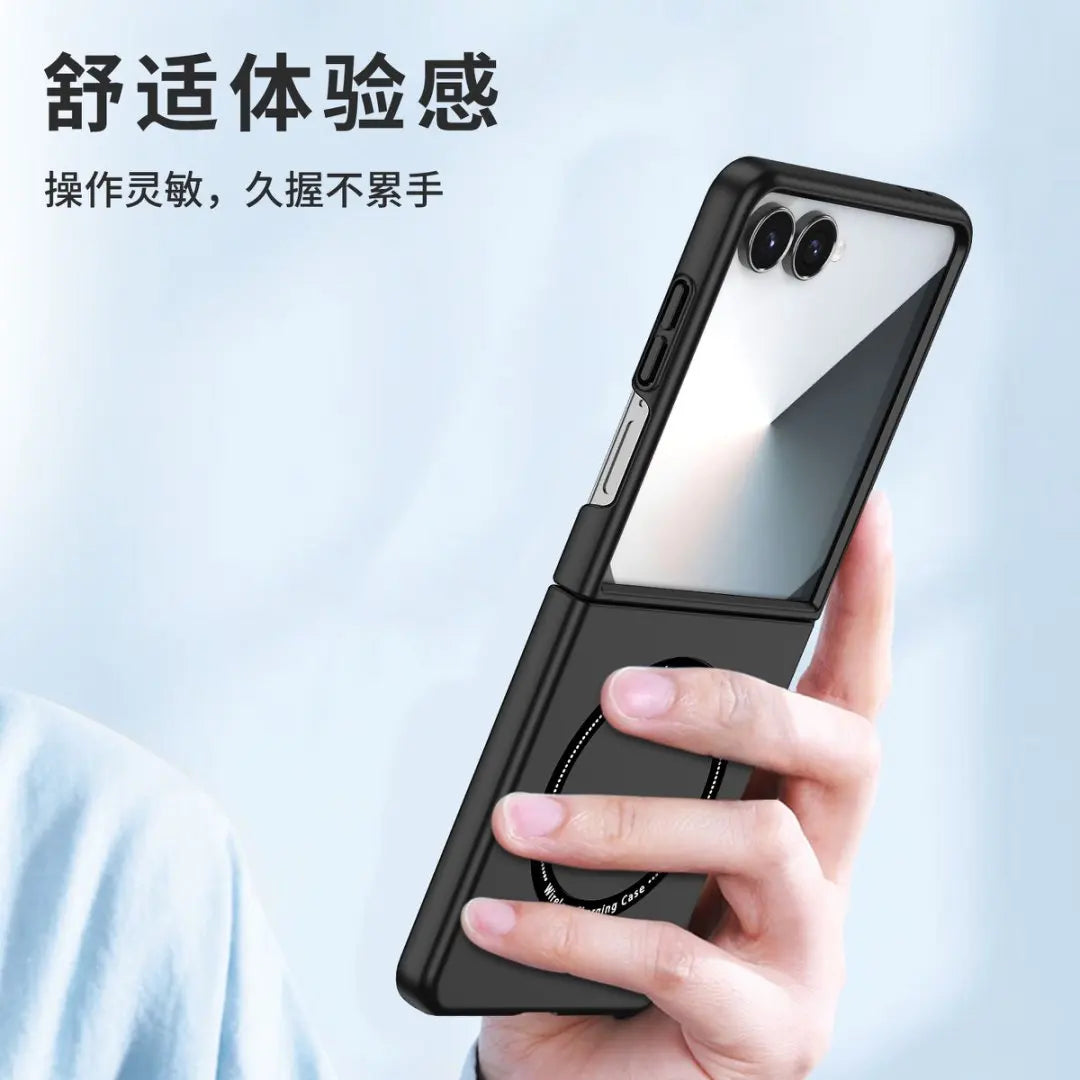 For Galaxy Z Flip7 Case Ultra Slim Wireless Charging Anti Shock Phone Cover Lightweight Flip 5/6 Solid Protecive Cover