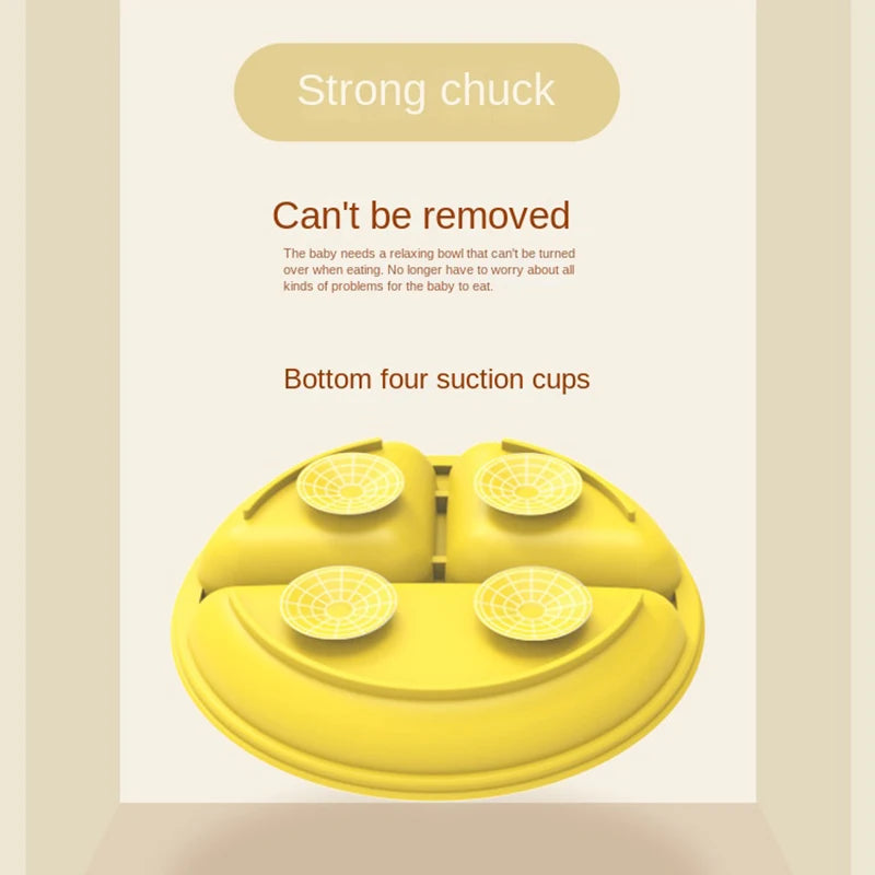 2023New Silicone Baby Dining Plate Cute Owl Children Dishes Suction Plate for Toddlers Kid Training Feeding Sucker Bowl BPA FREE