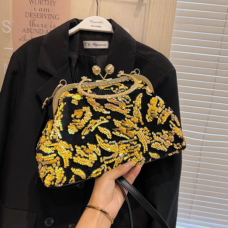 Fashion Paillette Evening Bag Women Glittering Clutch Purse Handbag Designer Luxury Wallets Party Female Shoulder Crossbody Bag