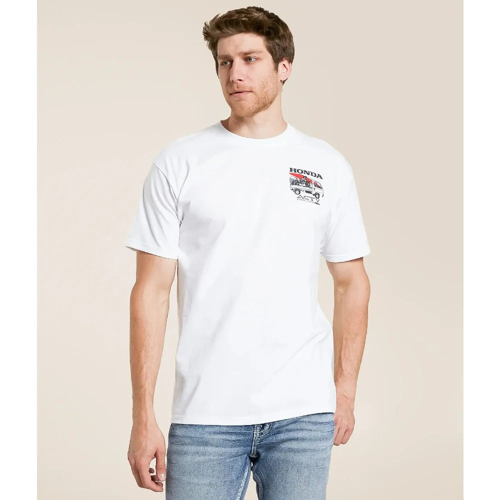 Honda Men's and Women's T-shirt Summer Trendy Brand Tee Honda 1989 Acty Short-sleeved Spring and Autumn Motorcycle Cycling Top