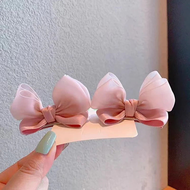Fairy Bow Hairpins Mesh Bowknot Baby Hair Clips Sweet Kids Sided Clip Barrettes Princess Girl Headwear Children Hair Accessories