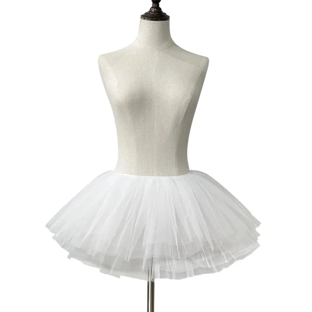 White Black Puffy Tulle Lolita Underskirt Women Cosplay Ballgown Kids Bridal Boneless Petticoats Tutu Dress