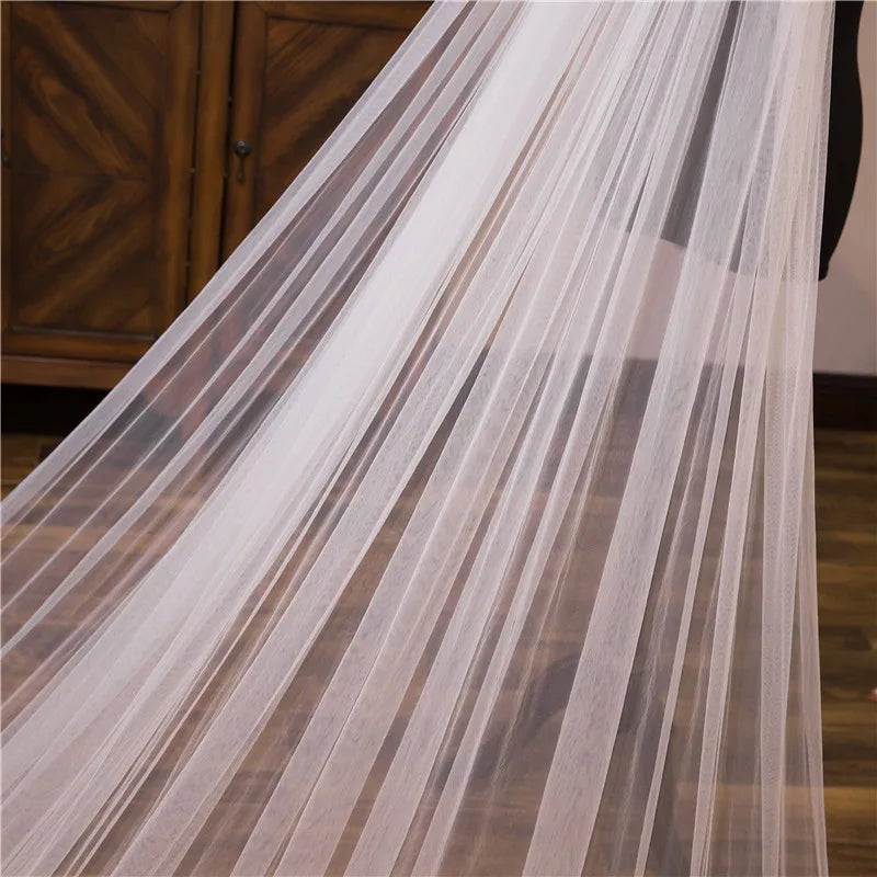 3M One Layer Lace Edge Bridal Veil With Comb for Bride Marriage Wedding Accessories