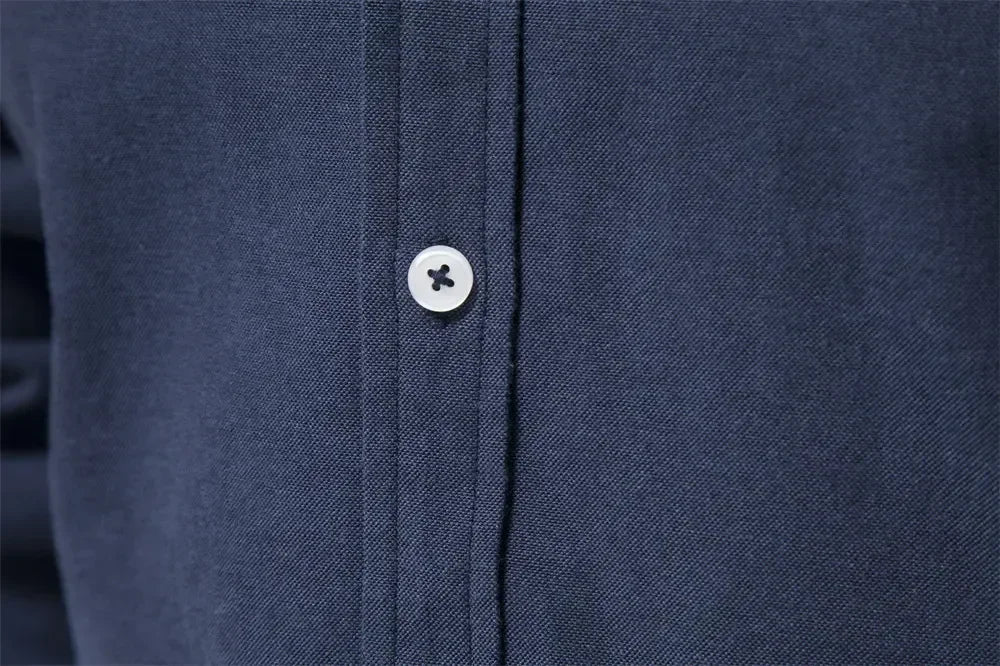 New Spring and Autumn Cotton Social Shirt Men Solid Color High Quality Long Sleeve Shirt for Men Lapel Casual Social Men's Shirt