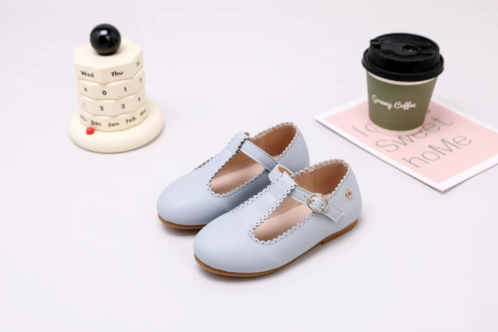 AS New Kids Shoes Children Beige Shoes Baby Boys Leather Shoes Toddler Princess Flats Girls Oxford Fashion Platform Mary Jane