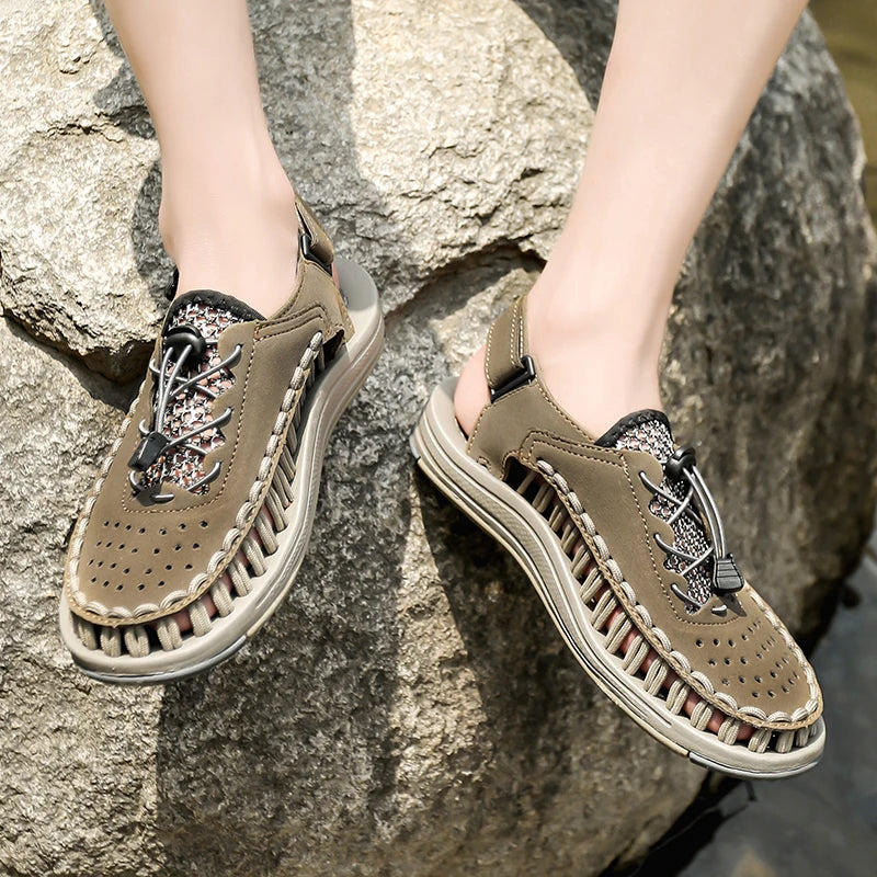 Summer New Sandals Fashion Handmade Weaving Casual Men Sandals Brand Designer Outdoor Walking Men's Shoes Summer Beach Shoes