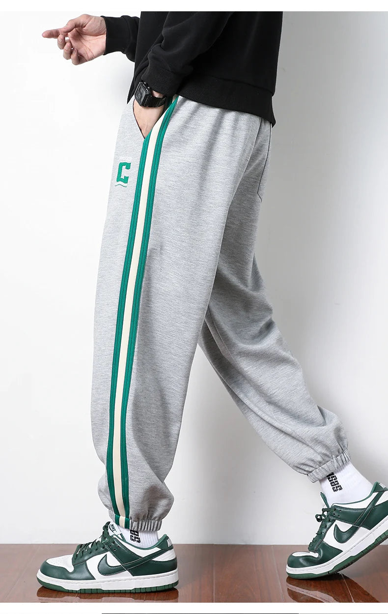 Men Long Pants Autumn and Winter Mens Casual Sweatpants Soft Sports Pants Jogging Pants Black Grey Color M-8XL YBG60