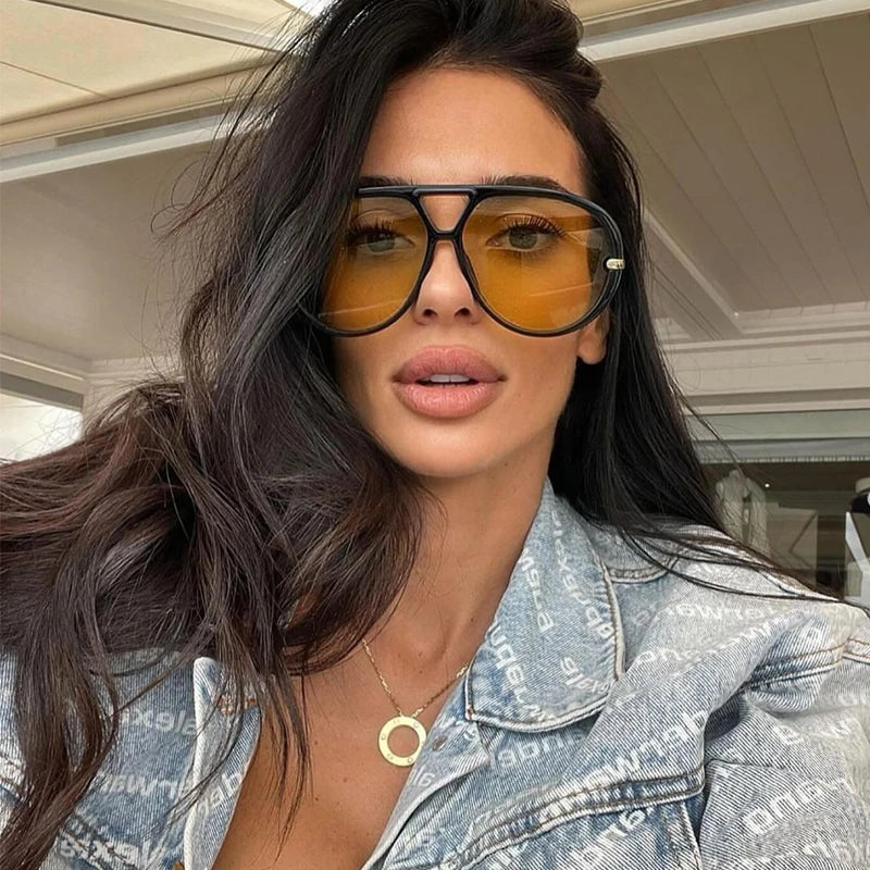 Women Brand Designer Luxury Sun Glasses Sex Vintage Oversized Sunglasses Female Black Fashion Oculos De Sol #300864