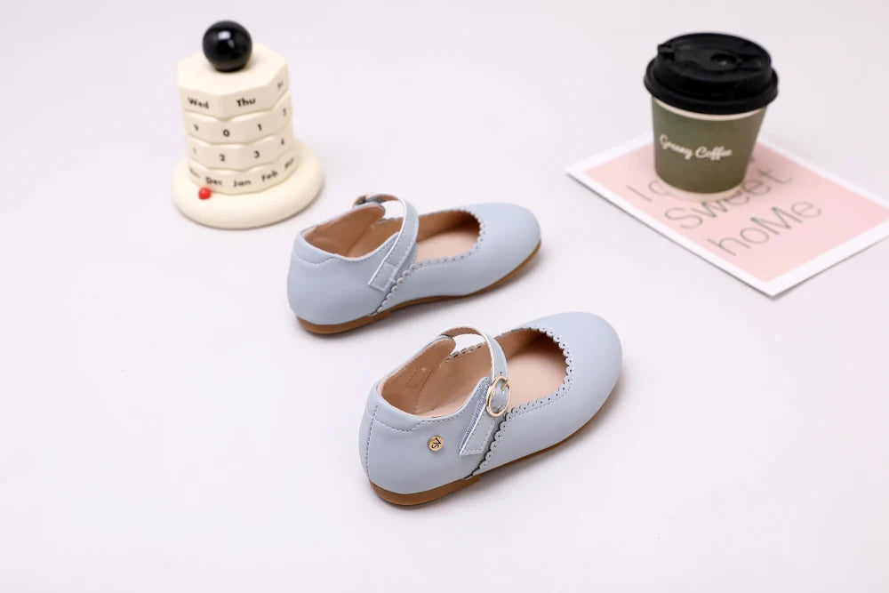 AS New Kids Shoes Children Beige Shoes Baby Boys Leather Shoes Toddler Princess Flats Girls Oxford Fashion Platform Mary Jane