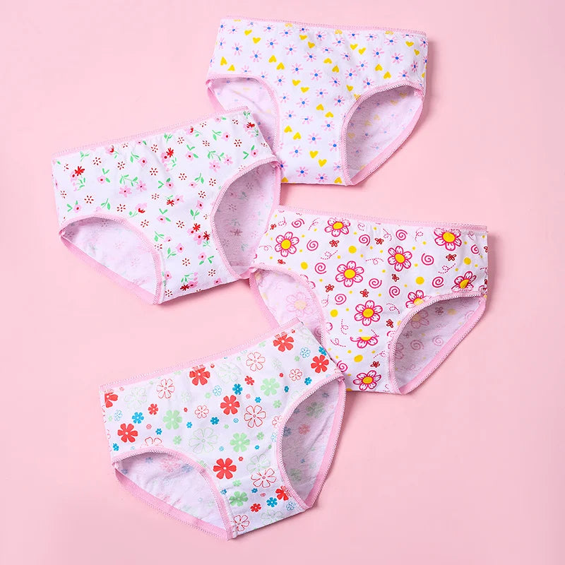 3/6/12 Pcs Cotton Panties Sets Girls Kids Short Briefs Children Underwear Child Cartoon Shorts Underpants Lace Panties Cute New