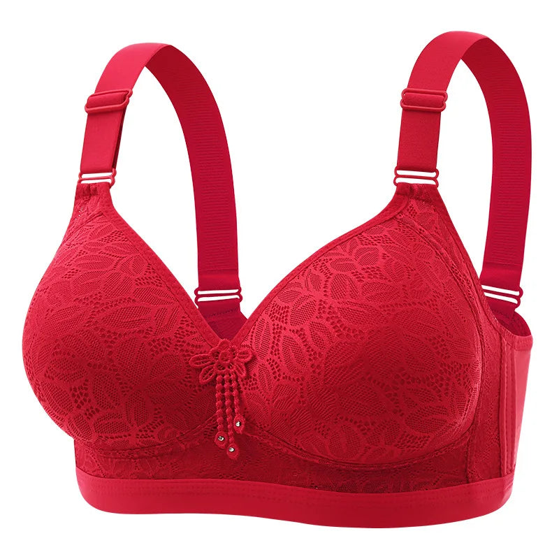 Comfortable Breathable Adjustable Brassiere Thin Section Without Steel Ring Bra Large Breasts Appear Small Side Gathering Bra