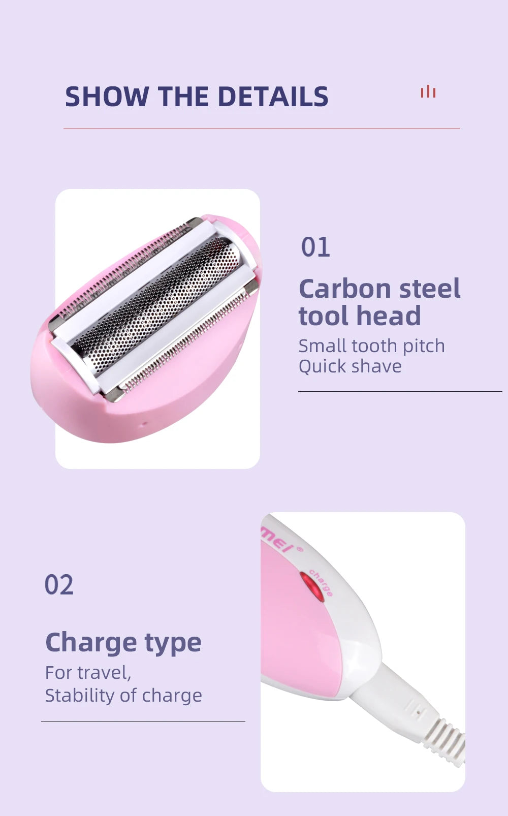 Kemei-3018 Women Shave Wool Device Knife Electric Shaver Wool Epilator Shaving For Lady Shaver Female Care KM-3018 Free Shipping