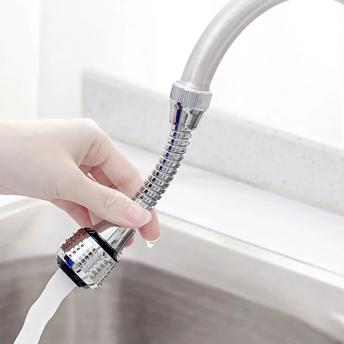 Kitchen Faucet Accessories ABS Material Faucet Extender 360° Rotating Swivel Splash-proof Faucet Adapter