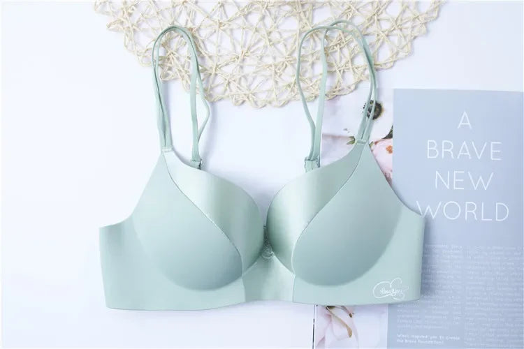 Women Sexy Deep U Cup Bras   Push Up Lingerie Seamless Wire Free Bralette Backless Plunge Intimates Female Underwear