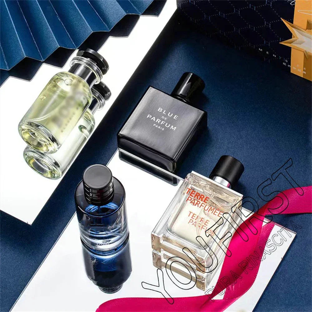 Luxury Brand Perfume Men Cologne Parfums Homme Gift Box 4Pcs Set 100ml Perfumes Masculinos Natural Floral Fruity Scent Spray