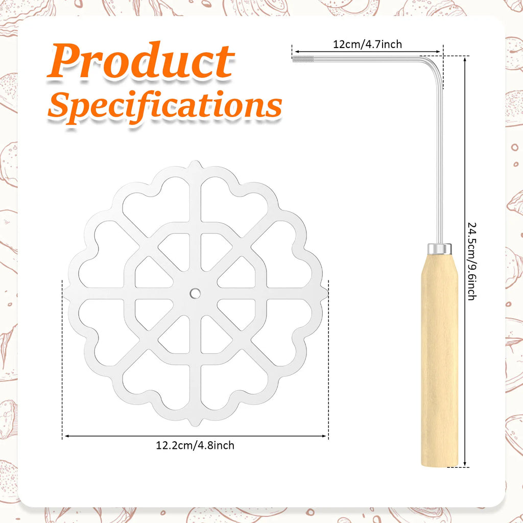 Aluminum Rosette Maker Molds Bunuelos Mold With Handle Pastry Tools Achappam Cookie Maker Baking Cooking Kitchen Accessories