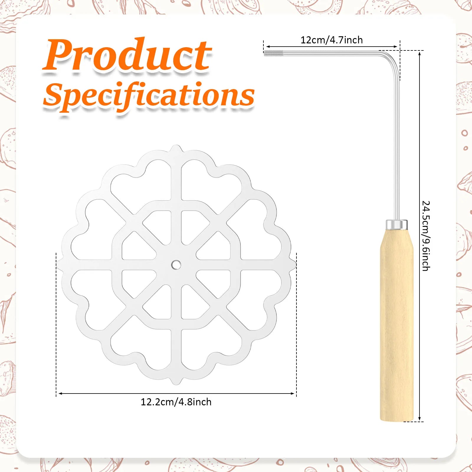 Aluminum Rosette Maker Molds Bunuelos Mold With Handle Pastry Tools Achappam Cookie Maker Baking Cooking Kitchen Accessories