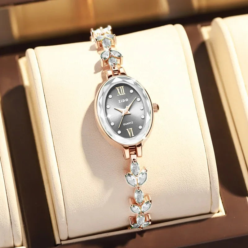 Women's Watches Light Luxury Diamond Inlaid For Clover Watch Waterproof Oval Ladies Fashion Quartz Bracelet Wristwatch relógio