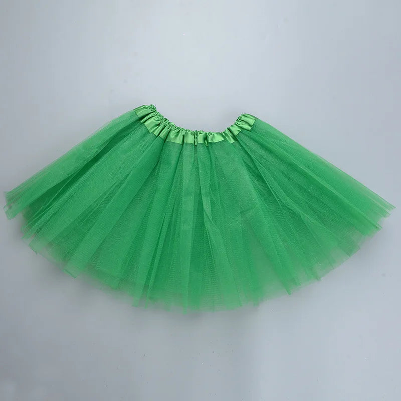 Girl Elastic Ballet Dancewear Tutus Mini Skirt For Birthday Party Dance 3 Layer Tulle Tutu Skirt for Kids Princess 2-8Y Girls