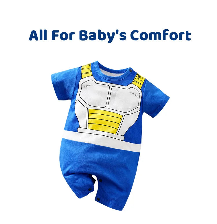 Newborn Clothing Handsome Anime Role Play Cotton Comfortable Soft Boys And Girls 0-18 Summer Short Sleeved Baby Jumpsuit