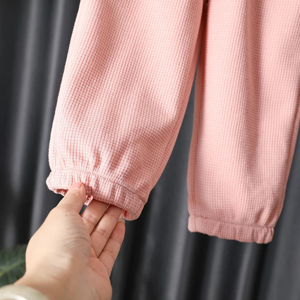 Spring Autumn Baby and Girls Cartoon Embossed Drawstring Sweatshirt+Sweatpant Kids 2PCS Tracksuit Child Outfit Jogger Set 1-9 Yr