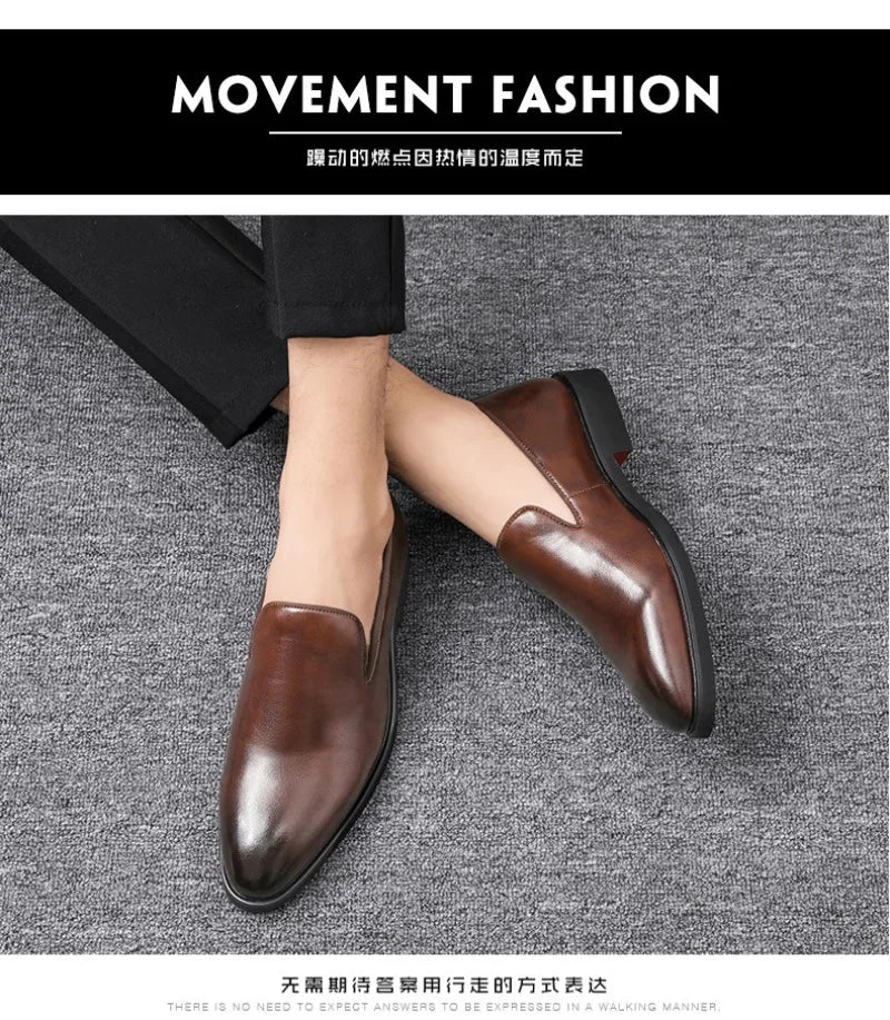 Men Shoes Classics Red Sole Leather Shoes Italian Brand Casual Shoe British Business Formal Dress Shoes Men's Loafers Big Size48