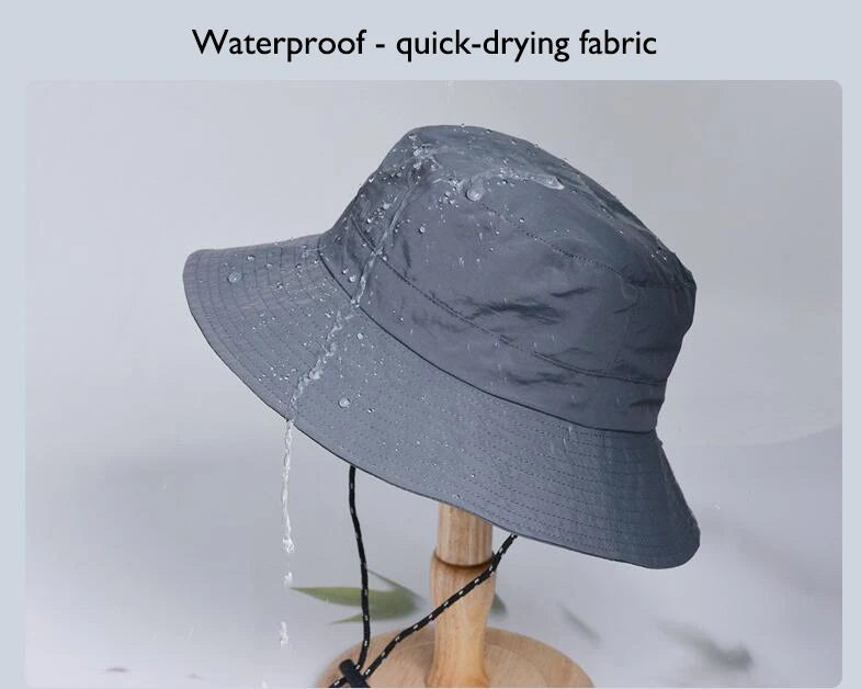 Panama Men And Women Spring Summer Waterproof Bucket Hat Fishing Mountaineering Sunshade Bucket Hat Outdoor Sports Fashion Cap