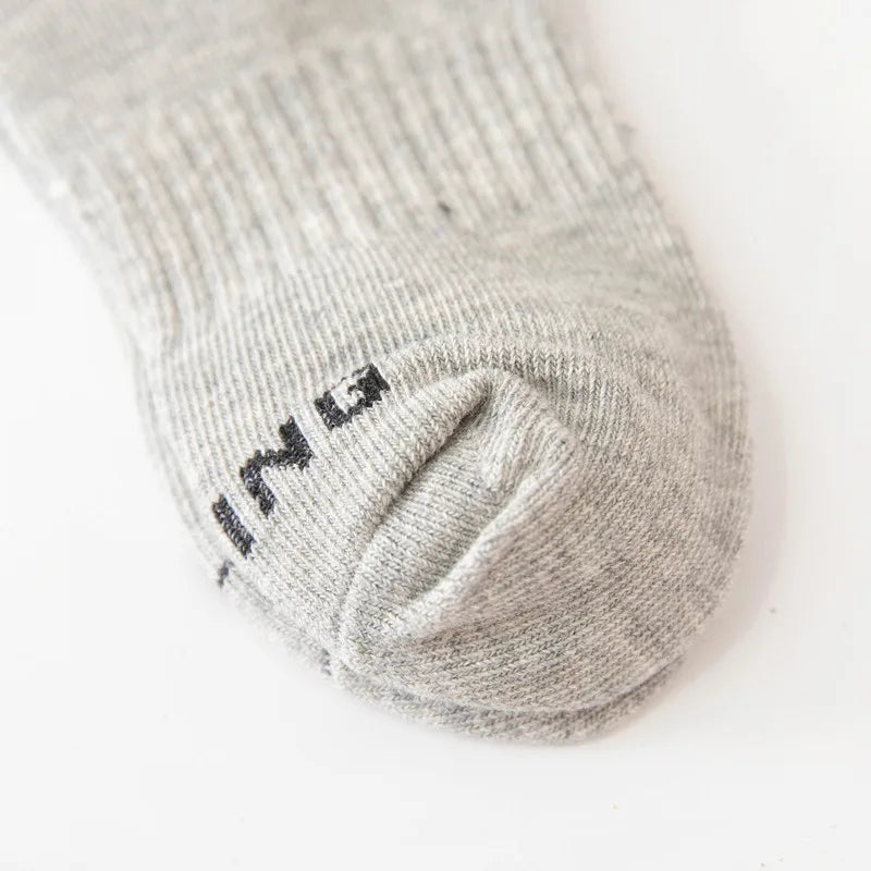 Korean Fashion Letter Socks Children Knit Cotton Middle Tube Socks Boys Girls School Casual Sports Socks 1-8years Old