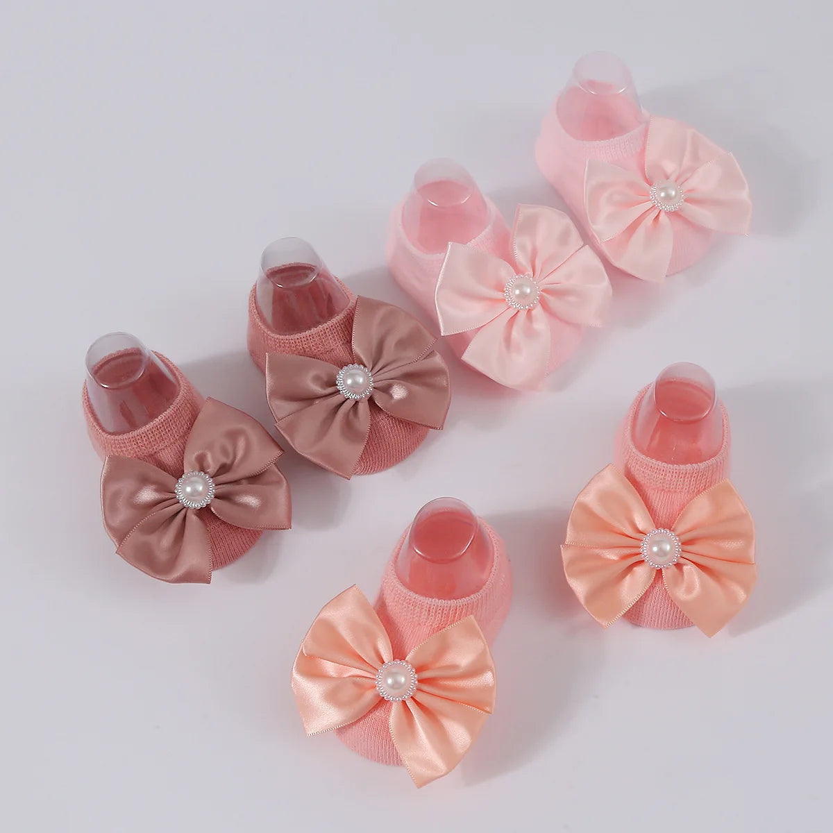 1Set New Baby Pearl Bowknot Headbands Socks Newborn Toddler Soft Prewalker Sock Girl Infant Cute Knitted Cotton Hairband Socks