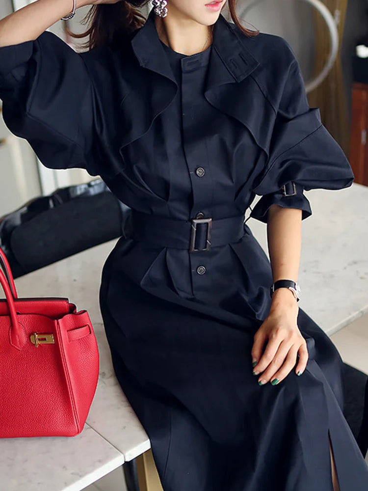 Elegant Women Windbreaker Casual Single Breasted Belt Pocket Jacket Coat Femme Mujer Chic Long Trench Outerwear Spring Autumn