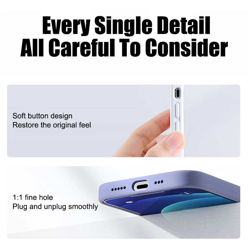 Original Liquid Silicone Phone Case For APPLE iPhone 11 13 12 14 15 Pro Max Cases For iPhone 15 Plus Shockproof Protective Cover