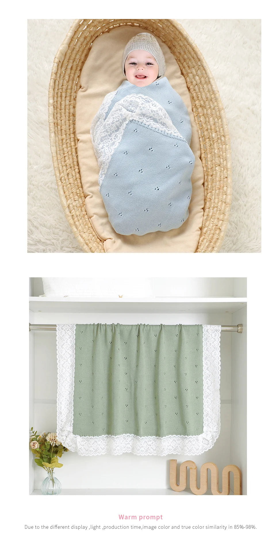 Baby Blankets Cotton Newborn Boys Girls Swaddle Wrap Quilts For Stroller Bedding 102*82cm Children Cellular Ultra-Soft Knitted