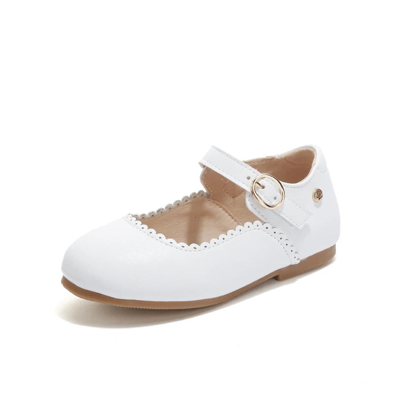 AS New Kids Shoes Children Beige Shoes Baby Boys Leather Shoes Toddler Princess Flats Girls Oxford Fashion Platform Mary Jane