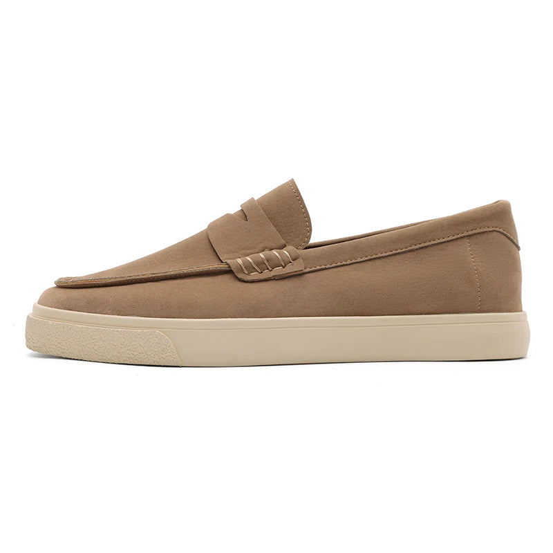 New Suede Leather Mens Loafers Cowhide Slip On Flats Handmade Casual Shoes Leisure Walk Moccasins Outdoor Business