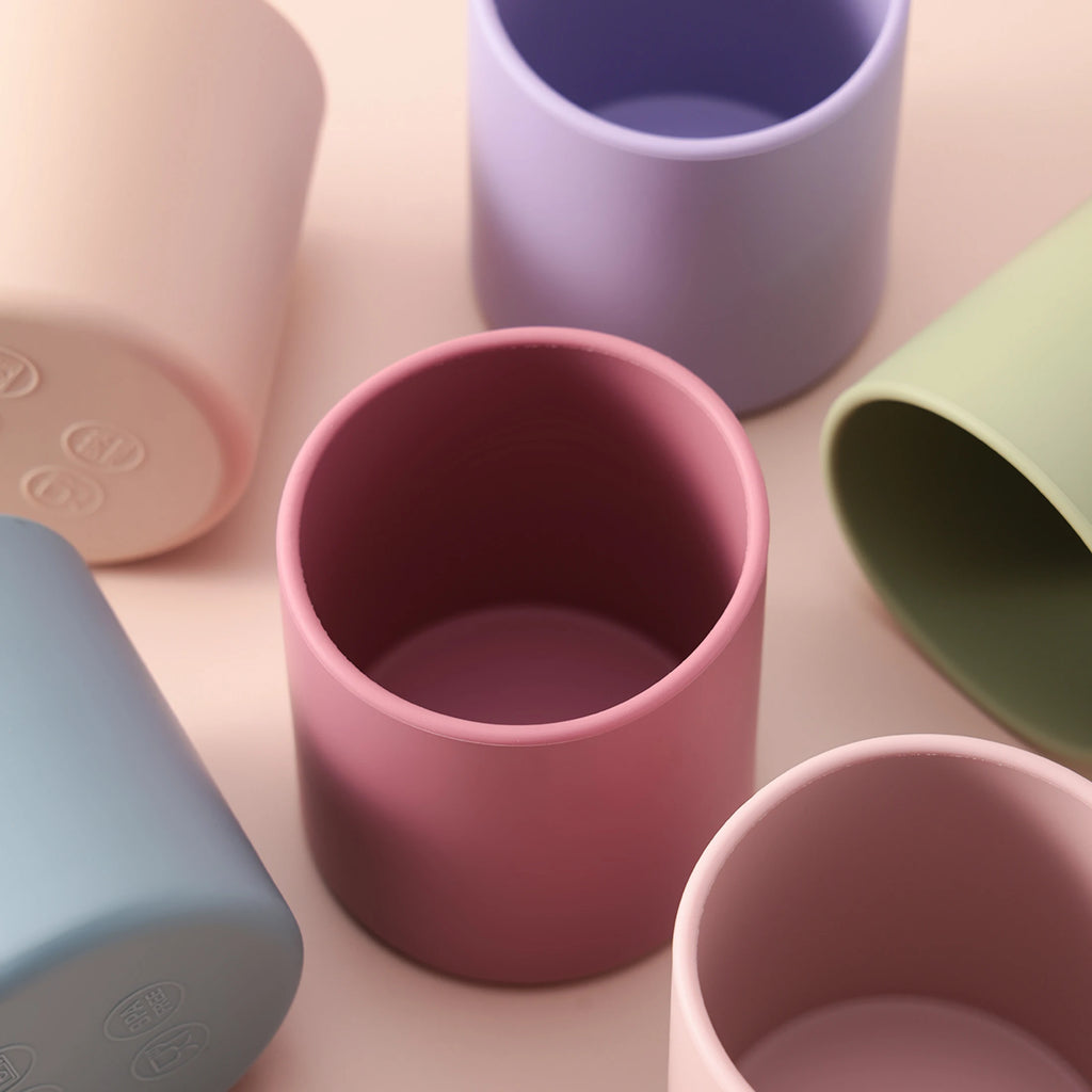 Color Kids 1PCS Food Grade Silicone Baby Training Cup BPA Free Infant Self Feeding Drinking Beginner Open Mouth Design Cup