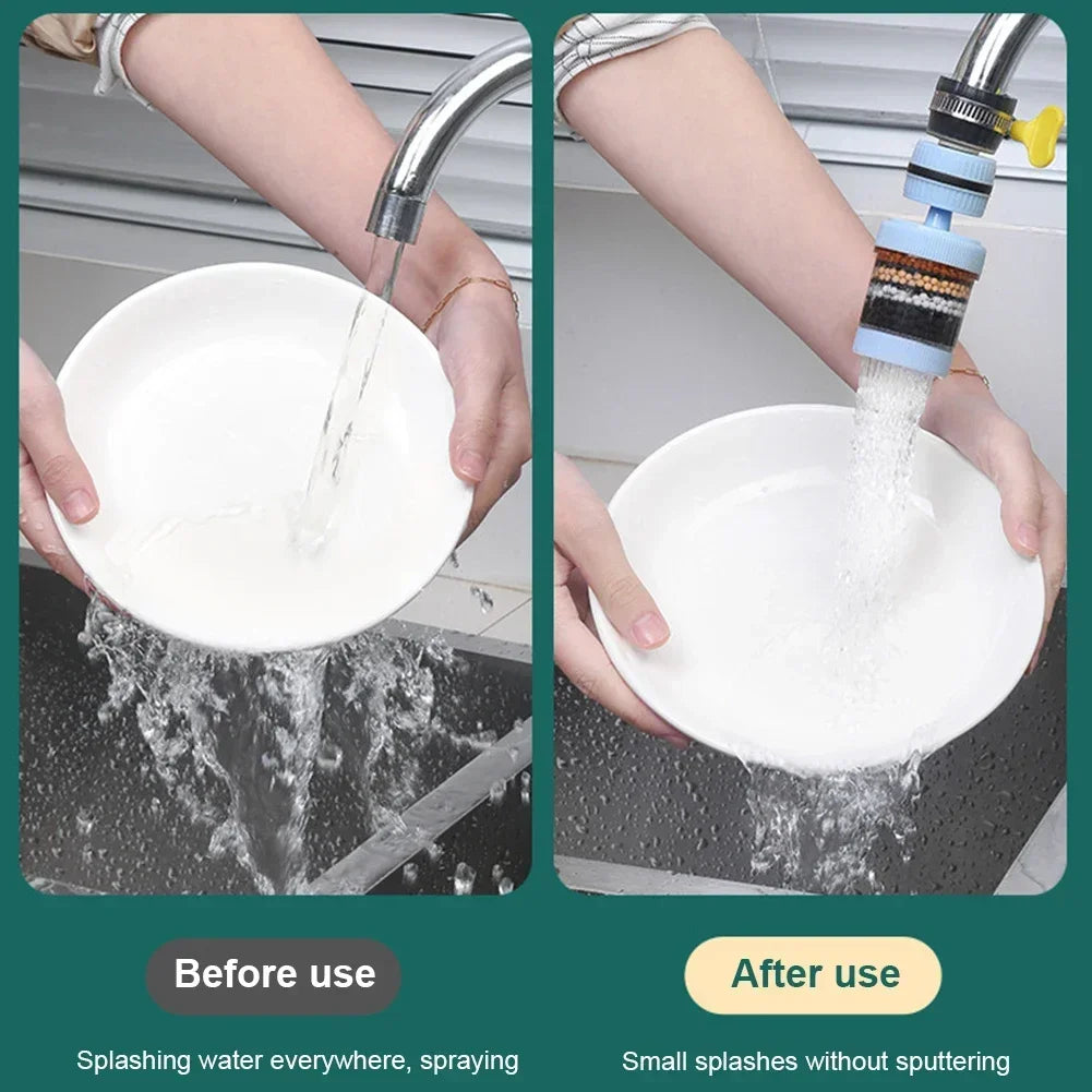 Universal Shower Faucet 6 Layers Faucet Water Filter Tap Purifier Splash-proof Water Saving Bubbler for Bathroom Home Kitchen
