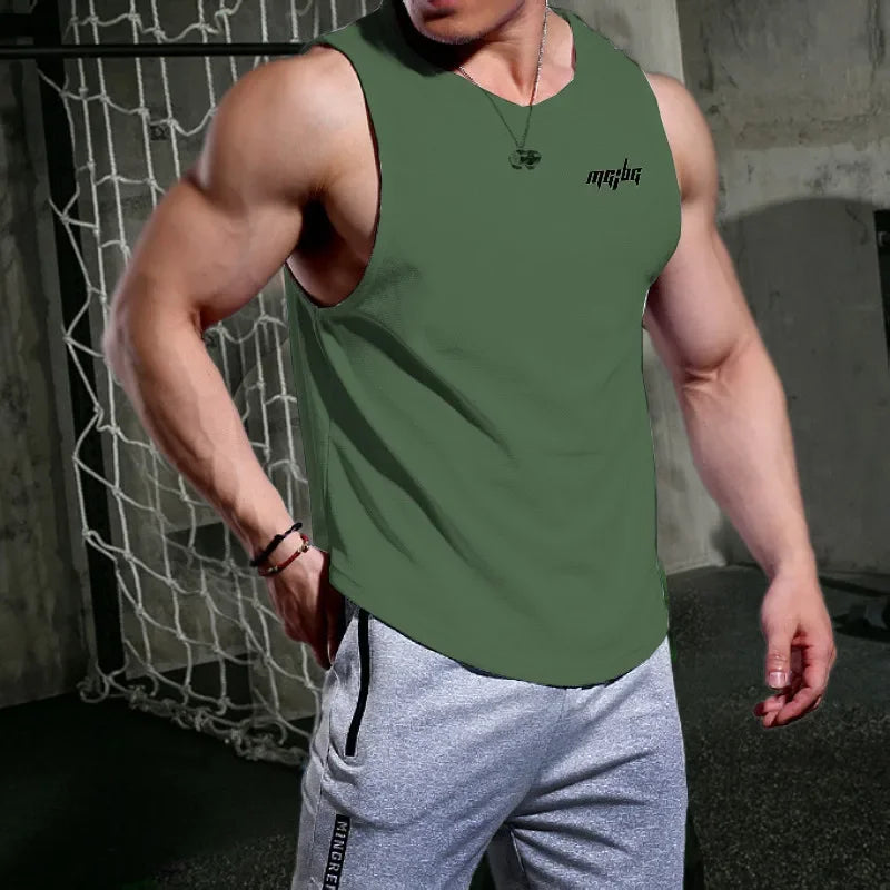 Men's Gym casual Tank  Fashion printing  Bodybuilding Running Vest men quick-drying Sport Shirts Comfortable Fitness Undershirt