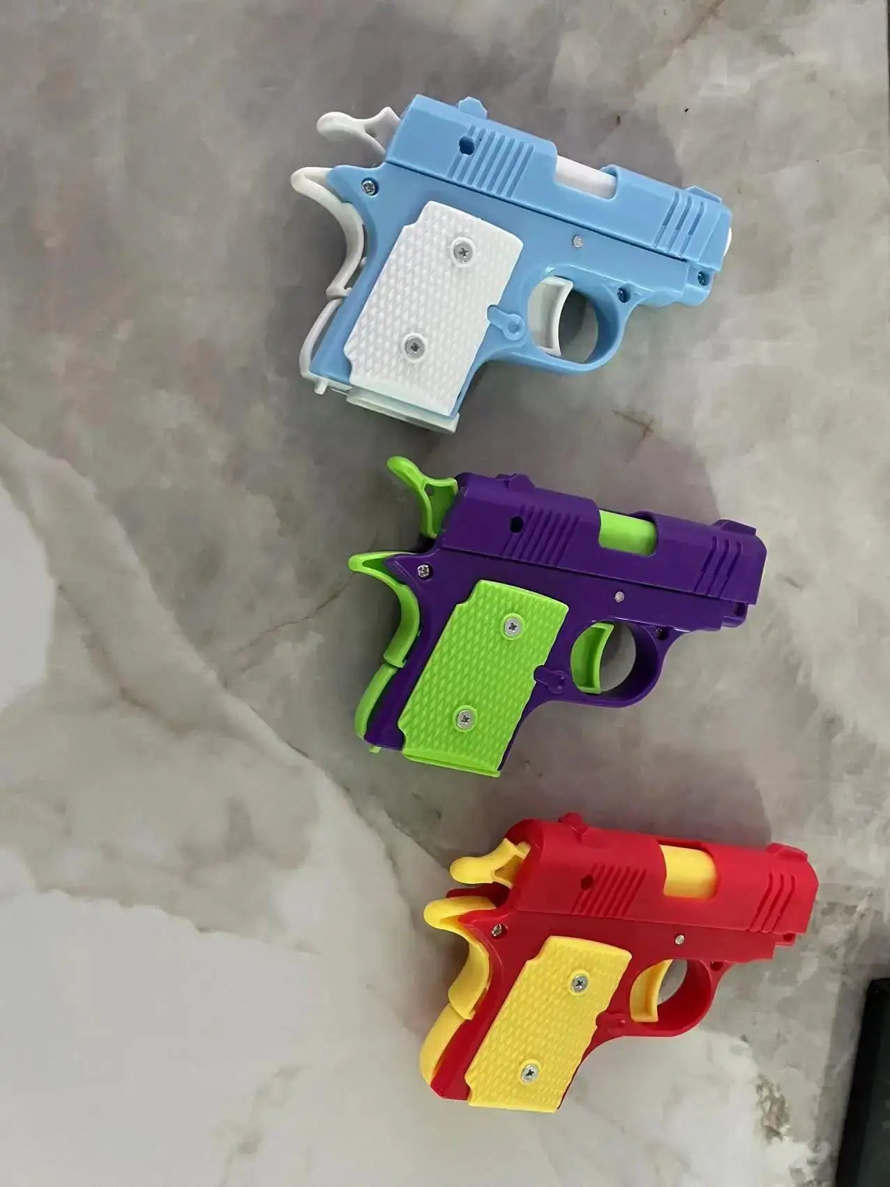 1PC Kids 3D Mini Model Gun 1911 Pistols Hand Toy Pistols For Boys Kids Toy Bullets No Fire Rubber Band Launcher Collection Gifts