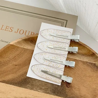 4 Pcs Seamless No Bend Hair Clips Barrettes No Mark Pin Curl Clip Makeup No Crease Hair Clip Hair Styling Bang Clips New Color