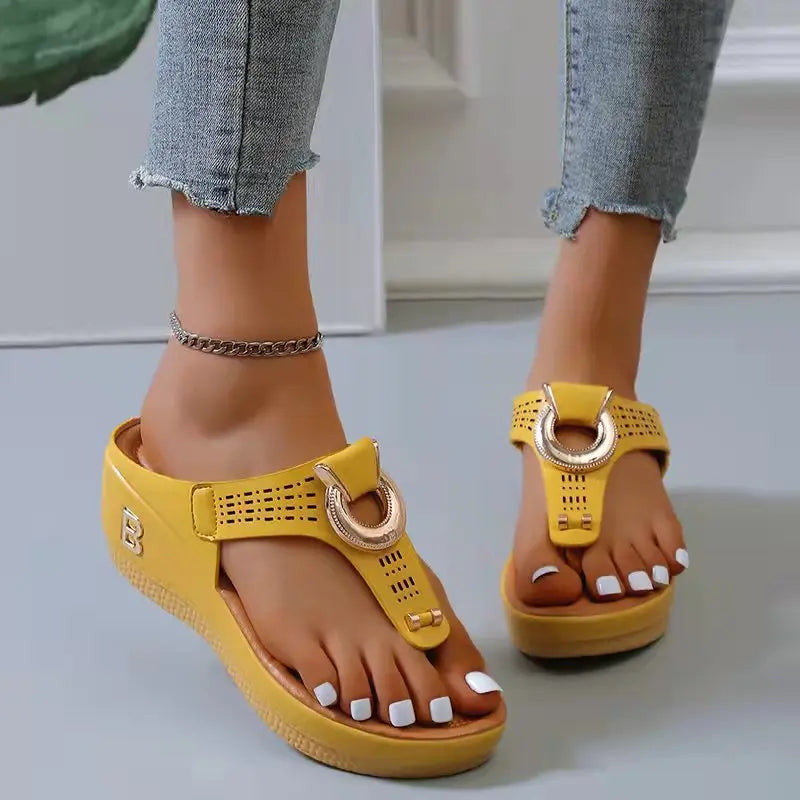 Summer Sandals Women 2026 Big Size Platform Sandals Wedges Flip Flops Shoes Comfortable Slippers Ladies Non-Slip Open Pantuflas