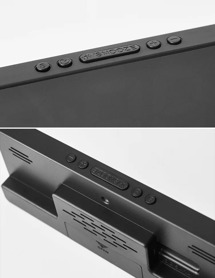 Electronic Clock Voice Control Digital Alarm Clock Temperature Desktop Table Clock Night Mode 12/24H LED Clock Watch Desk