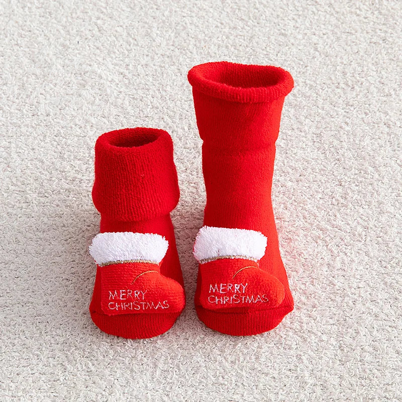 Winter Warm Strip Baby Socks Cute Cartoon Dot Thick Boys Girls Floor Sock Christmas Soft Newborn Toddler Kids Thick Floor Socks