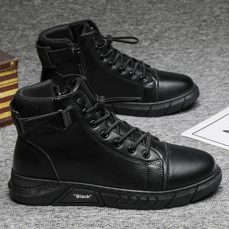 2025 Spring Large Size 39-48 Trendy Casual Boots for Men British Men's Fashion Sneakers High Top Men's Casual Boots Cowboy Boots