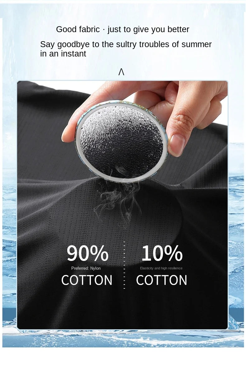 Running T-shirt Men Summer Ice Silk Thin Top Reflective Printing Quick Dry Short Sleeve Breathable Fitness Sports T-shirt 5XL