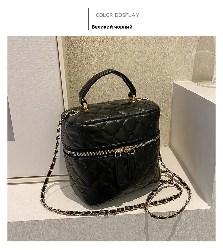 Trendy  Buet Handbag Women's Crossbody Versatile High-End Feel PU Leather Soft Surface Zipper Closure Casual Sle