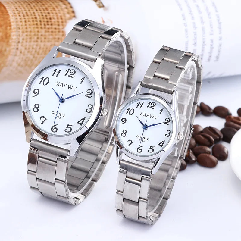 Fashion Women Men Watch Flexible Elastic Band Quartz Wrist Watch Steel Strap Couple Watch Gift