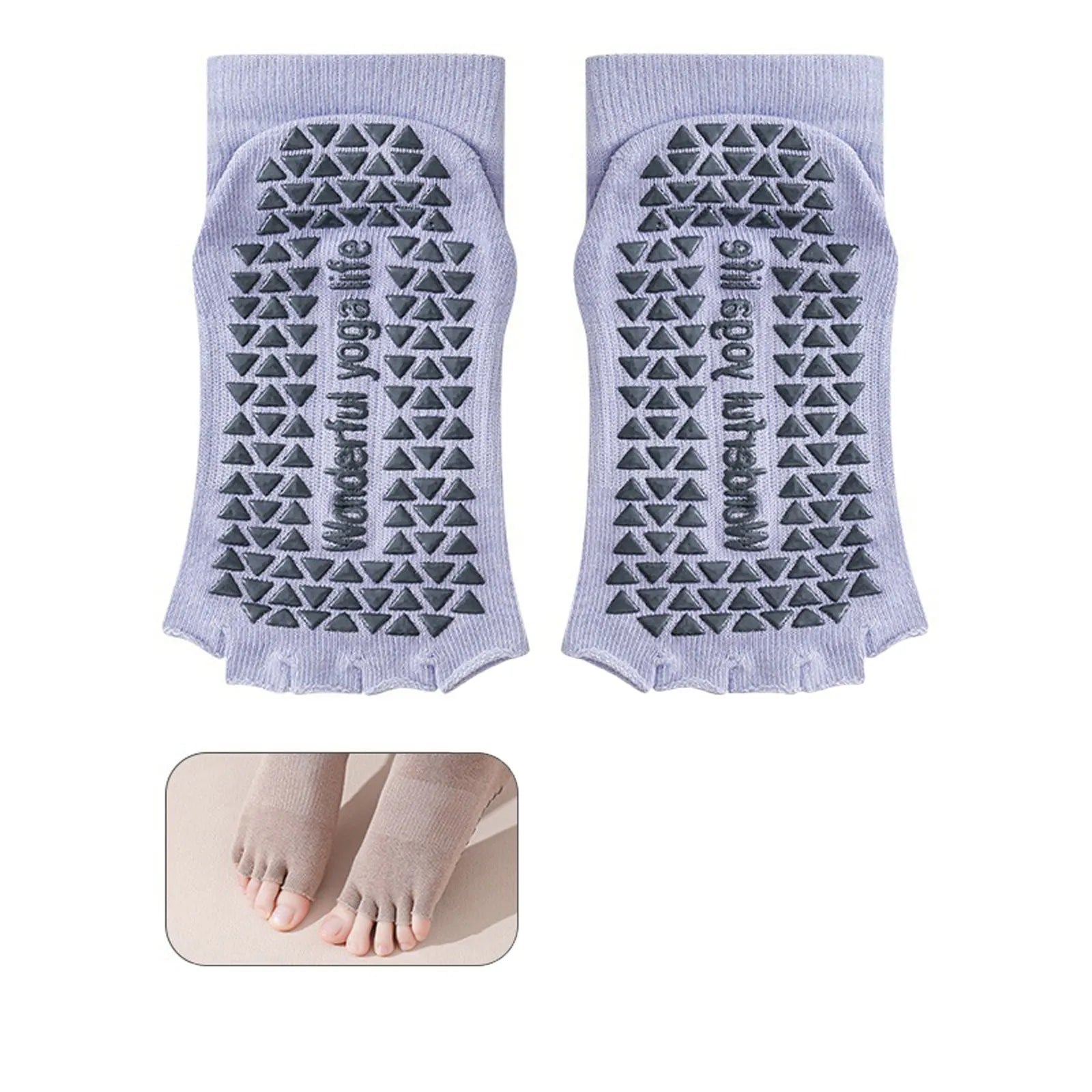 Women Yoga Five Toe Socks Breathable Anti-Slip Silicone Sport Pilates Socks Gym Fitness Dance Socks Foot Care Split Toe Socks