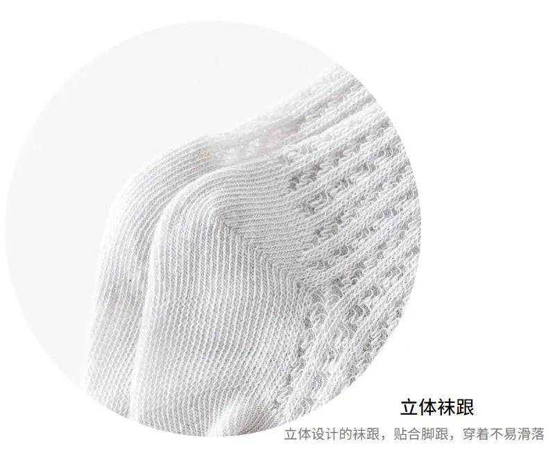 Simmer Spring Mesh Thin Cotton Korean Bow White Stockings Baby Princess Knee High Long Socks with Lace Ruffles for Newborn Girls