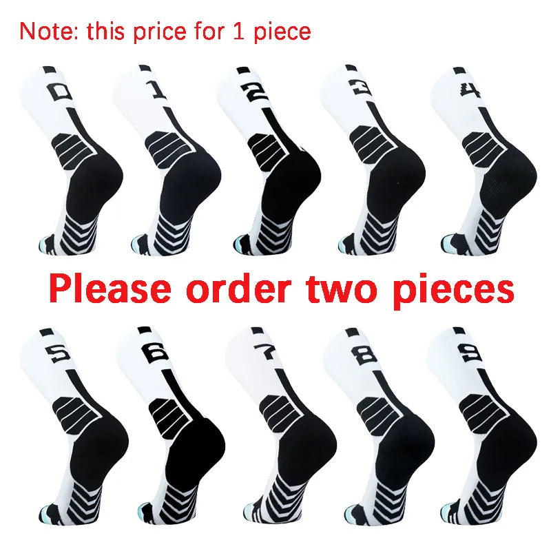 Sports Basketball Socks Professional 1pc Football Sock Men's Cycling Soccer Socks Running Sock Calcetines Customized Number 0-9