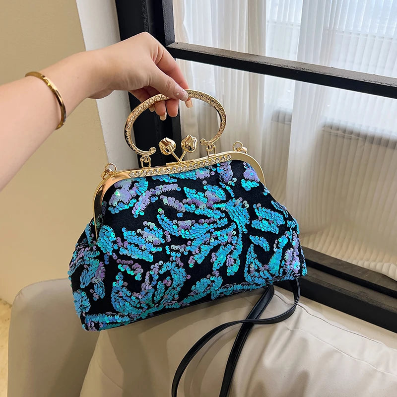 Fashion Paillette Evening Bag Women Glittering Clutch Purse Handbag Designer Luxury Wallets Party Female Shoulder Crossbody Bag